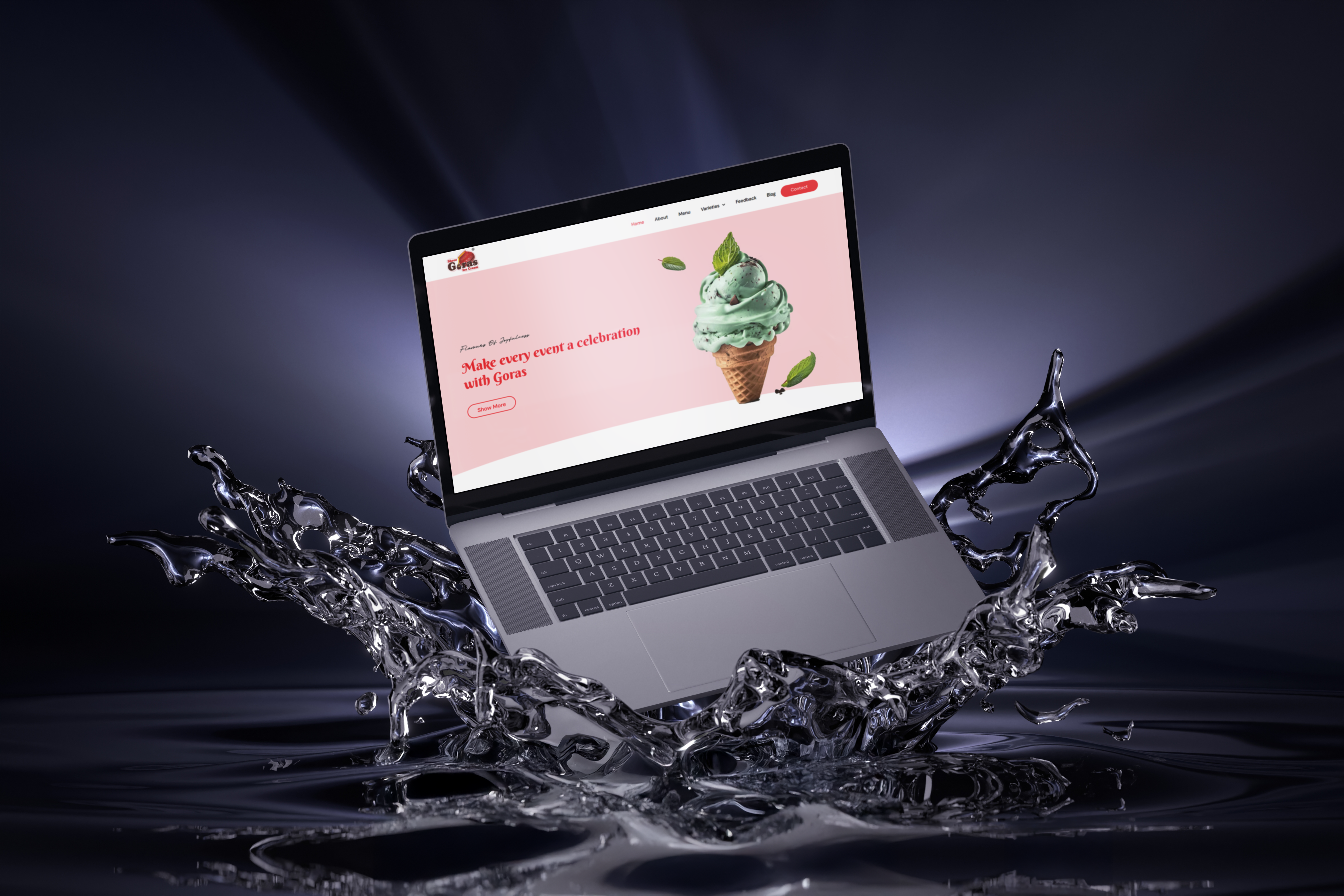 Shree Goras Ice Cream website design preview