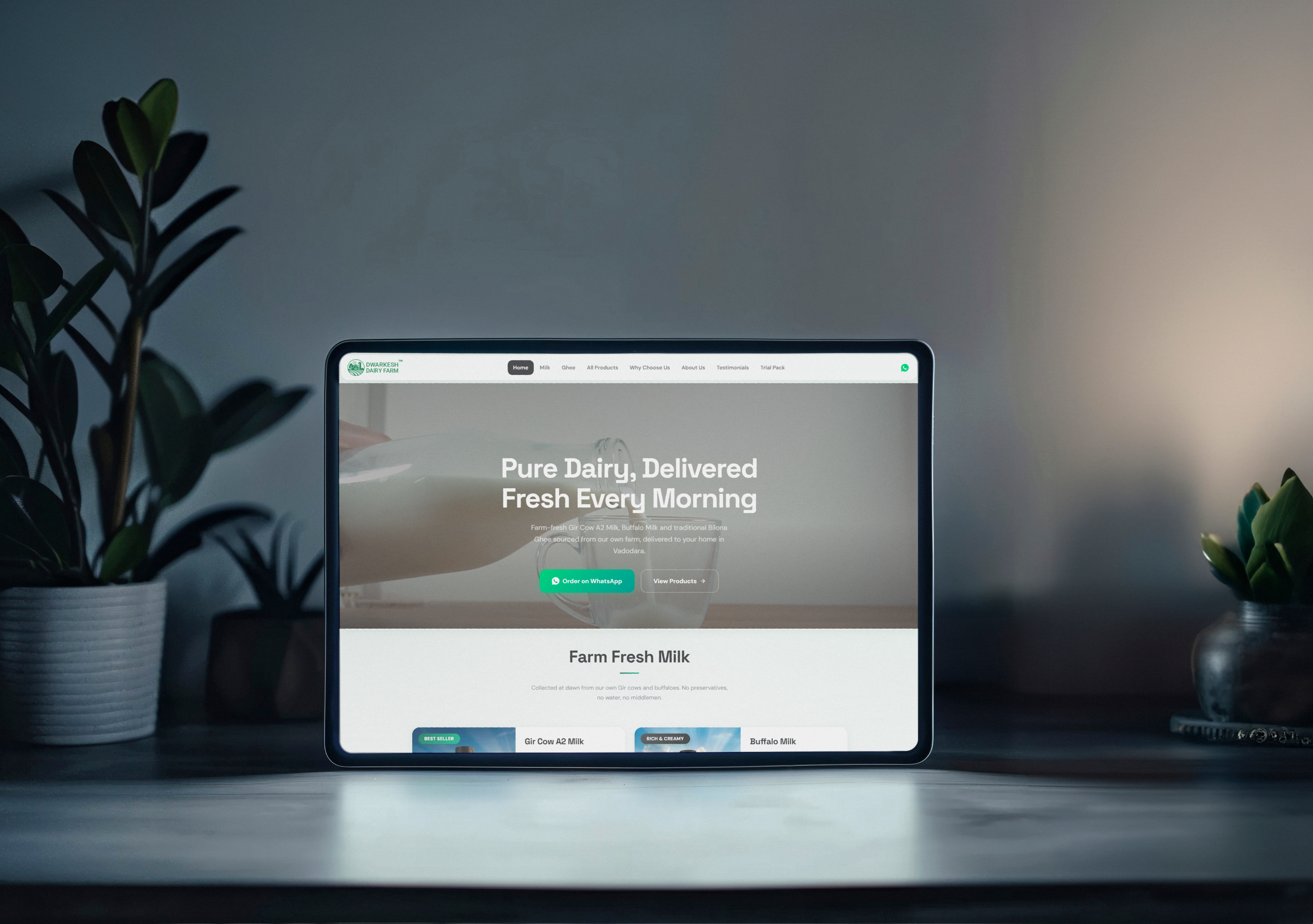Dwarkesh Dairy Farm website design preview